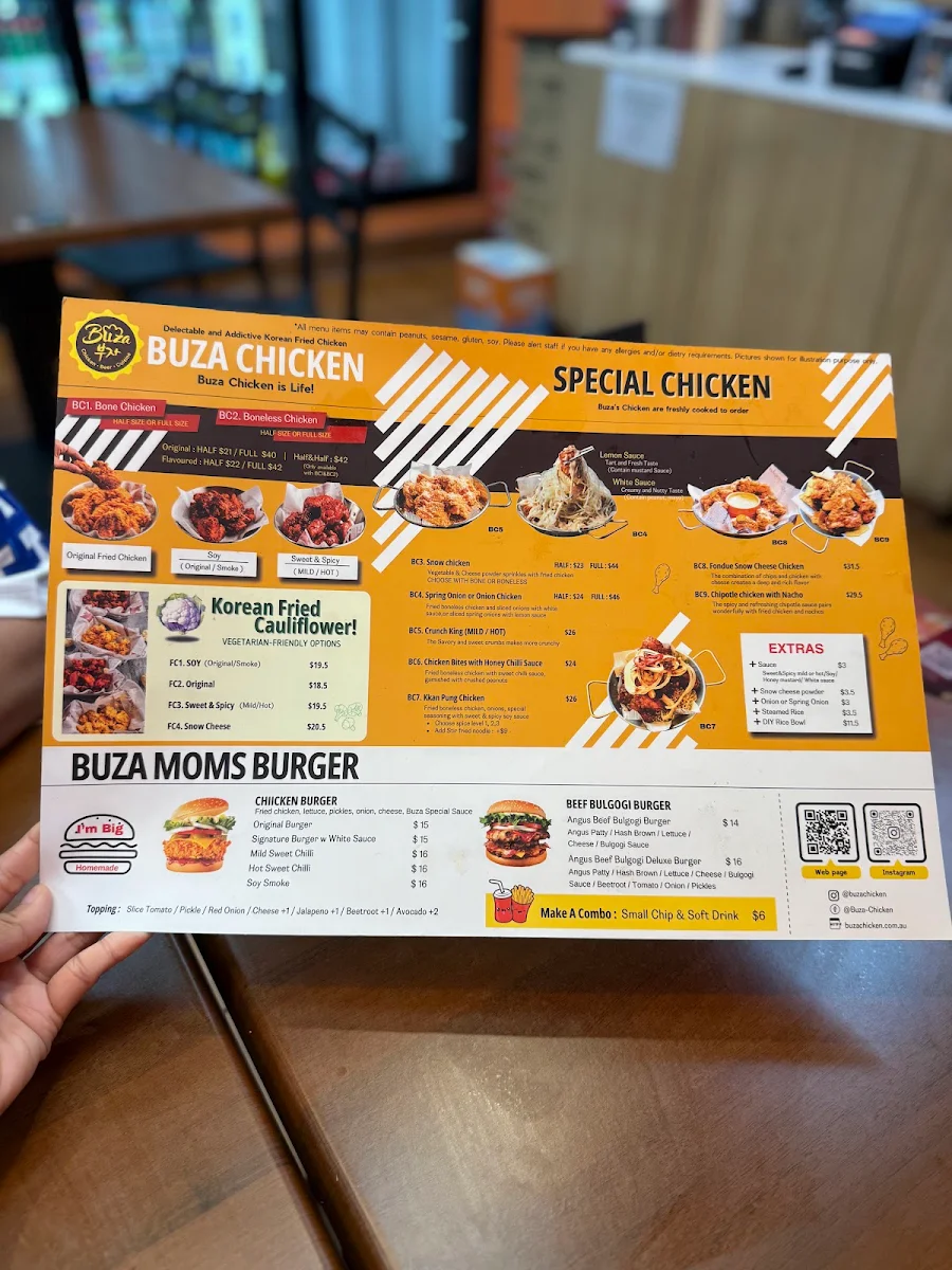 Menu, Buza - Express Maribyrnong