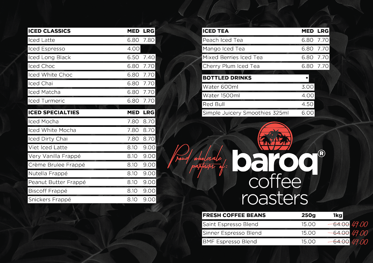 Menu, Blackbox Espresso Drive-Thru