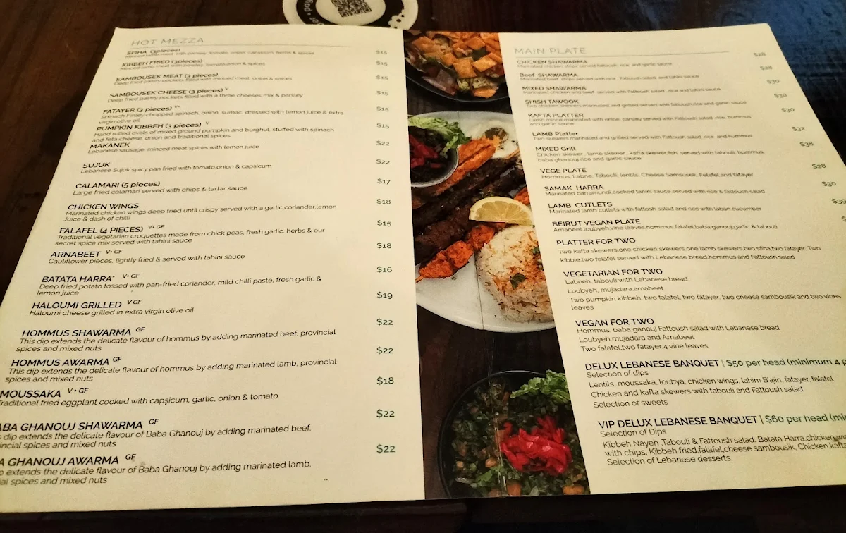 Menu, Little Beirut