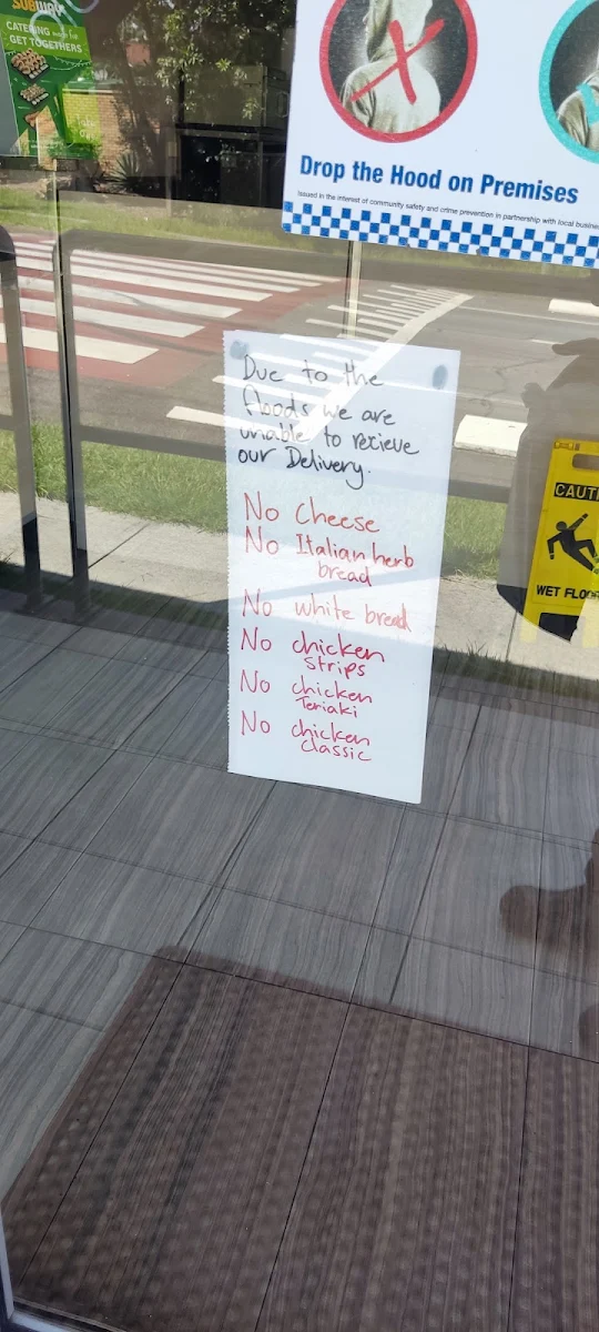 Menu, Subway