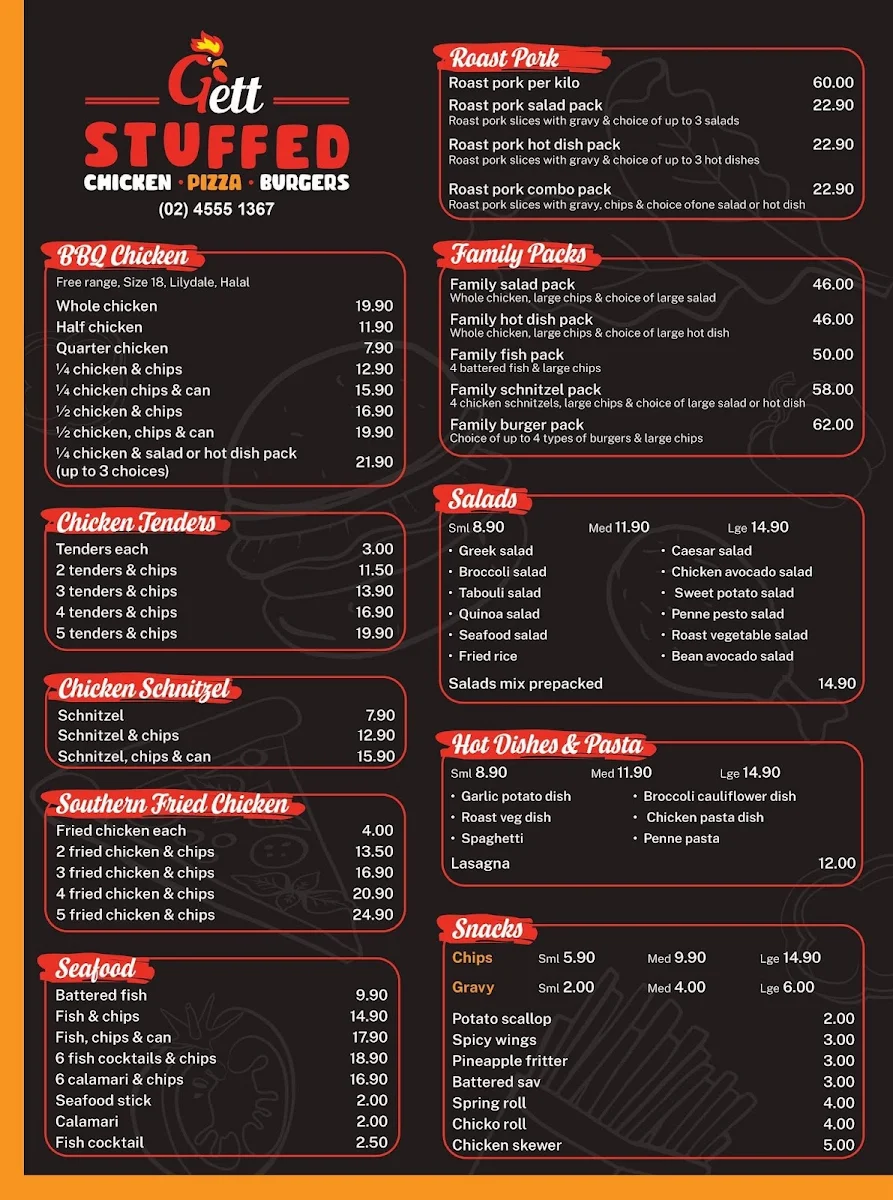 Menu, Gett Stuffed