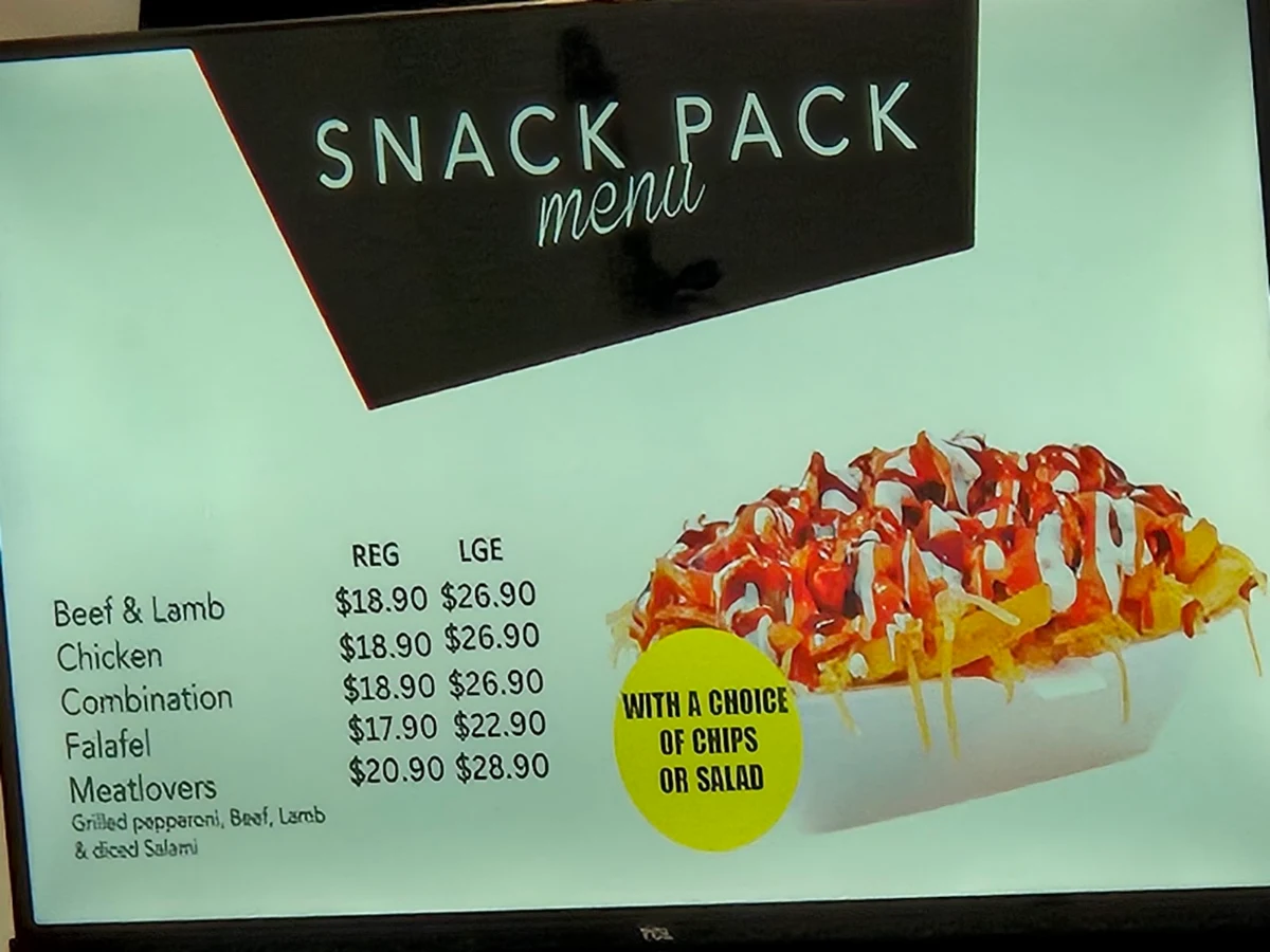 Menu, The Kebab Shop West End