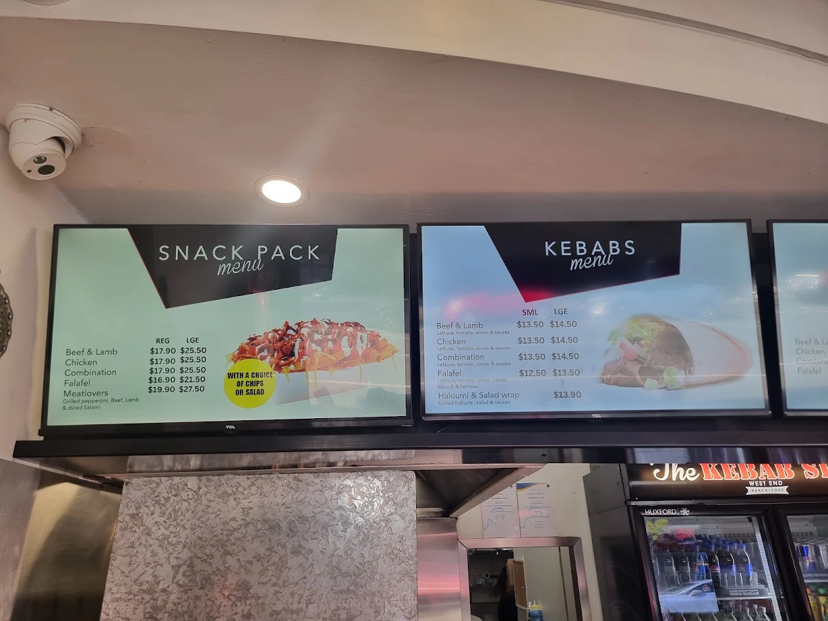 Menu, The Kebab Shop West End