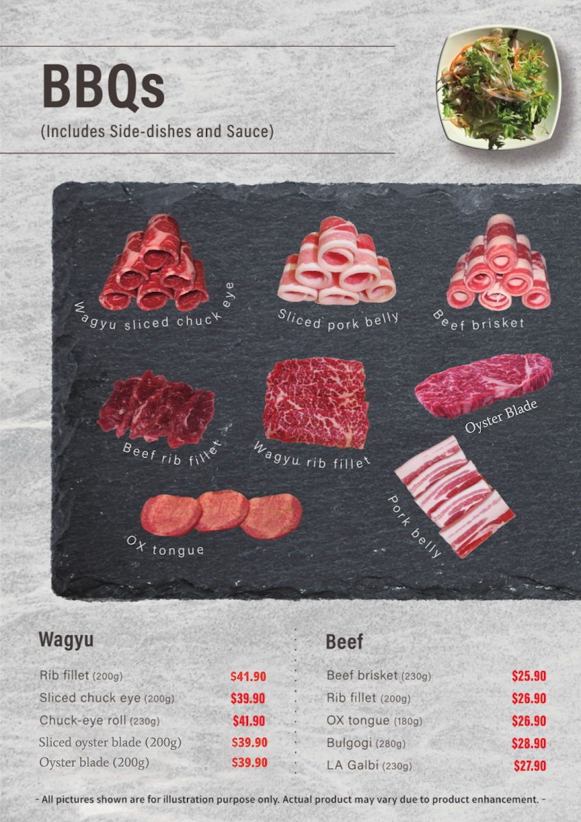 Menu, Korean Kitchen