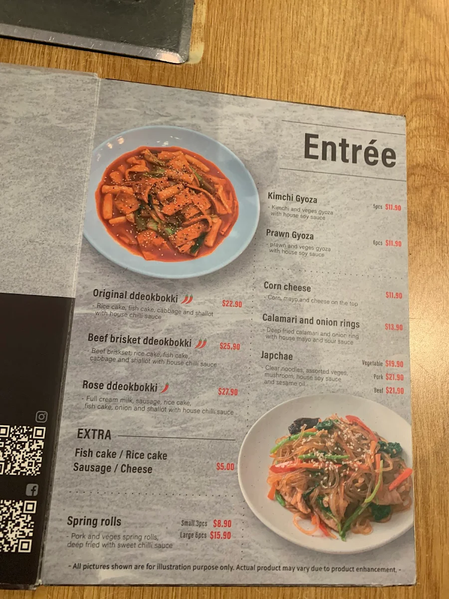 Menu, Korean Kitchen