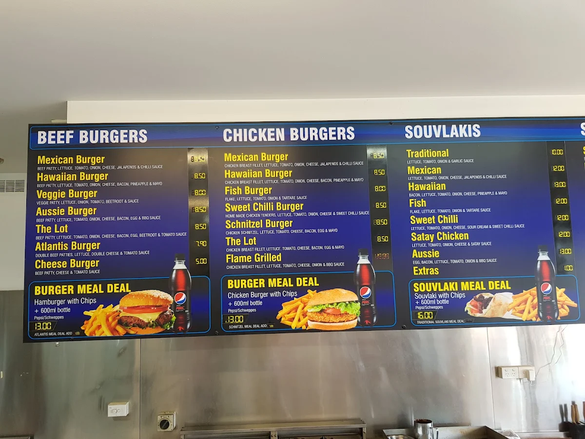 Menu, Atlantis Take Away
