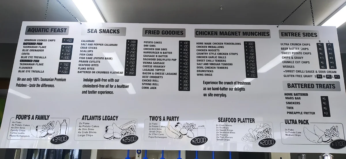 Menu, Atlantis Take Away