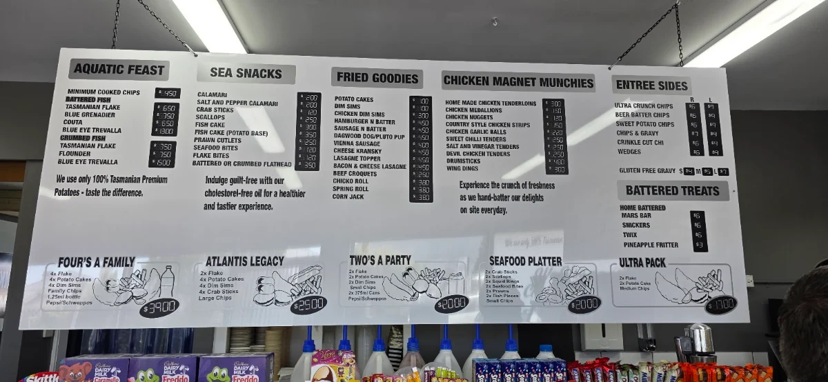 Menu, Atlantis Take Away