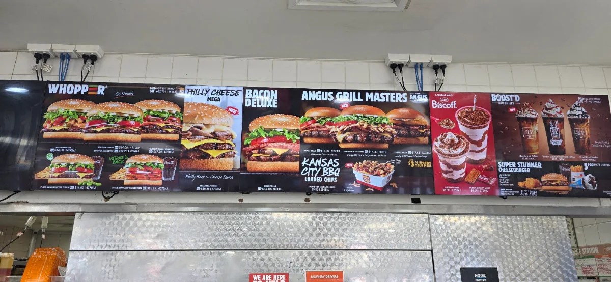 Menu, Hungry Jack's Burgers Mackay