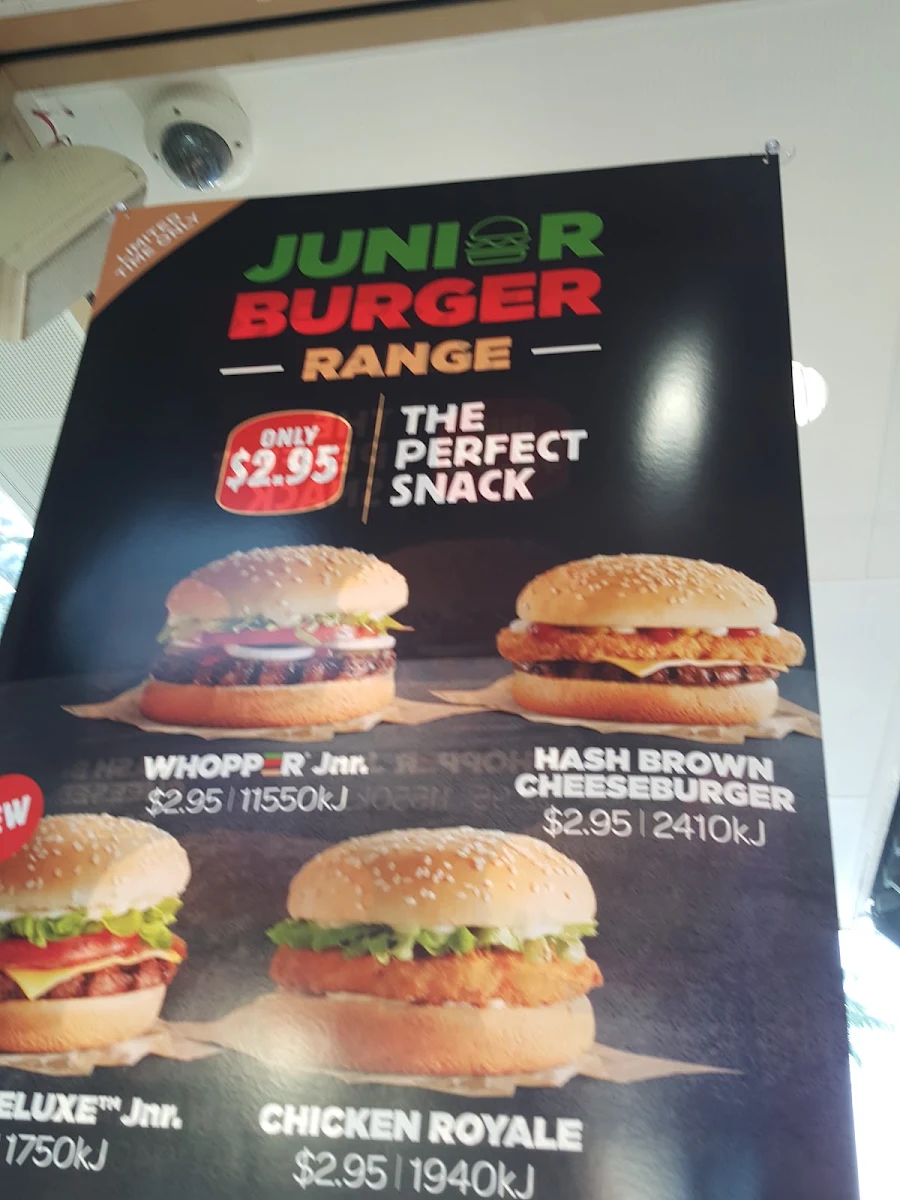 Menu, Hungry Jack's Burgers Mackay
