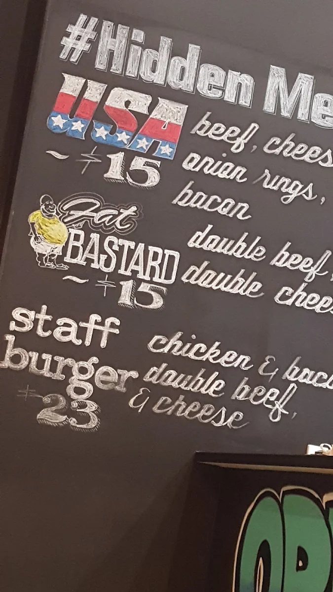 Menu, Hello Harry The Burger Joint (Toowoomba)