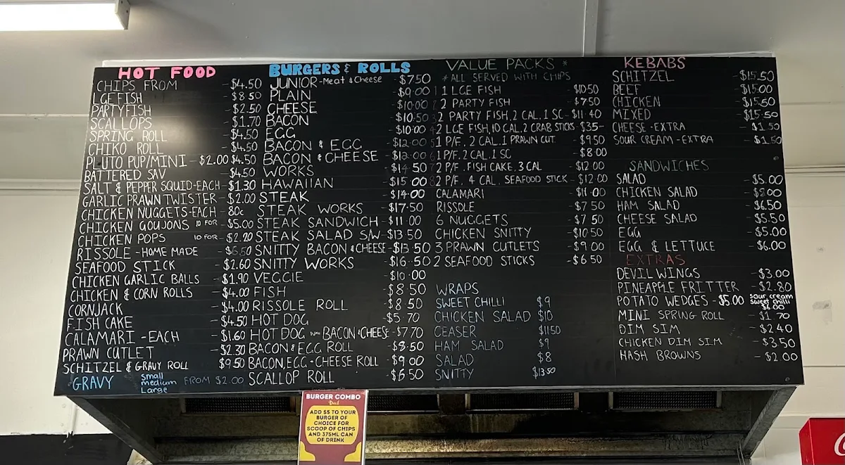 Menu, S&G Takeaway