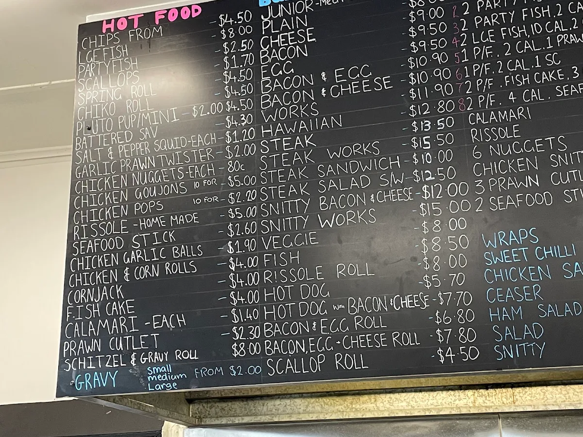 Menu, S&G Takeaway