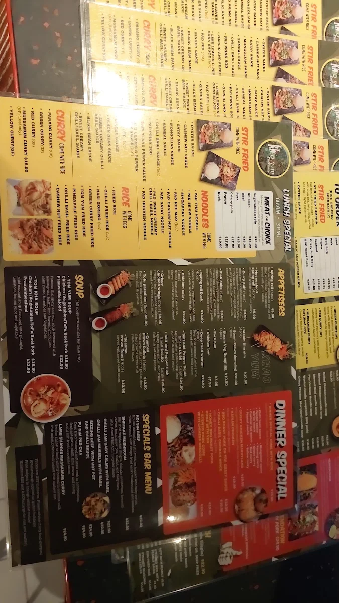 Menu, Khaoyum