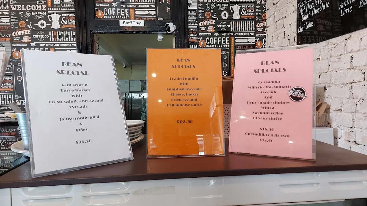 Menu, Bean Machine