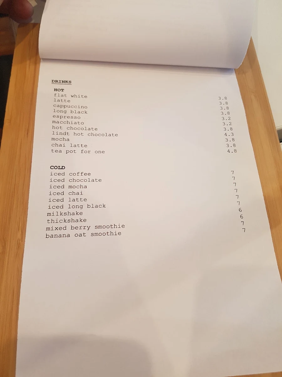 Menu, Bean Machine