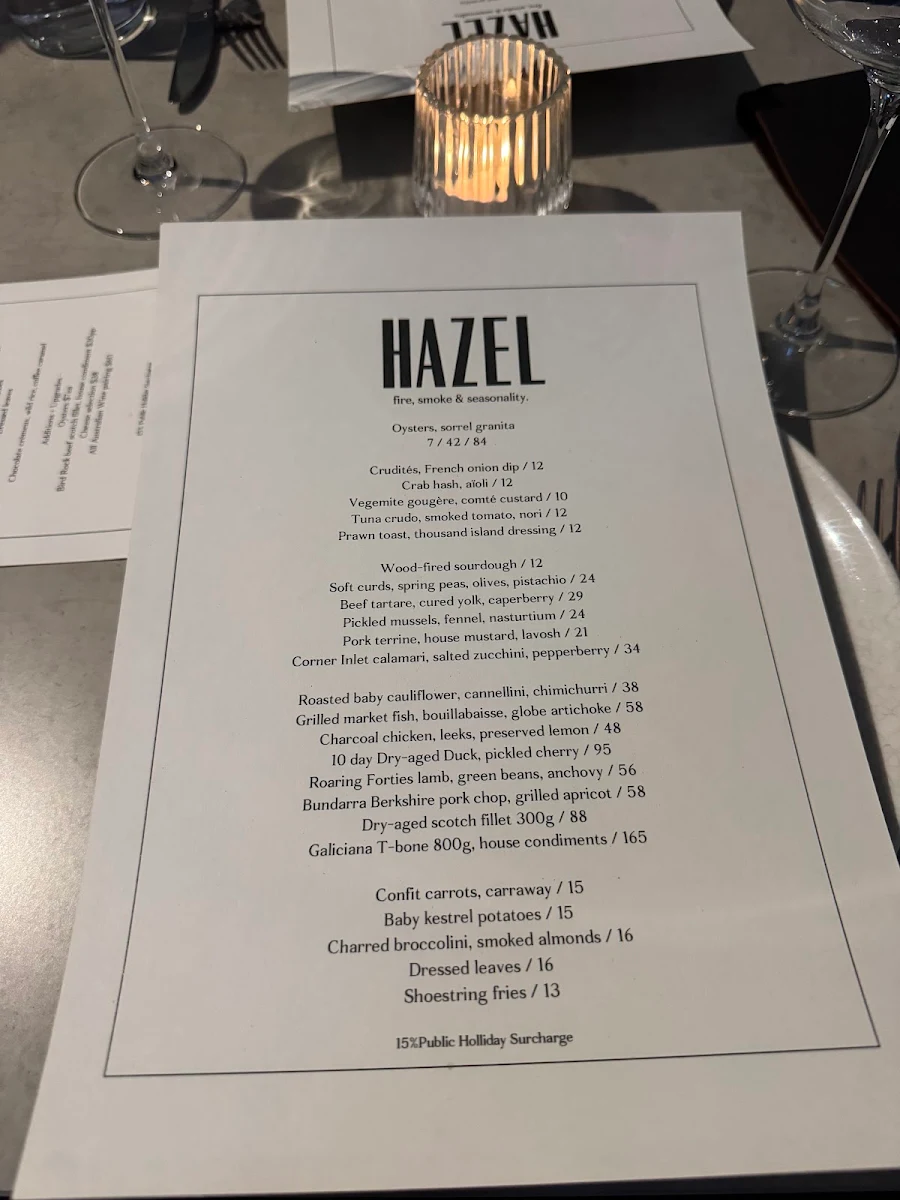 Menu, Hazel