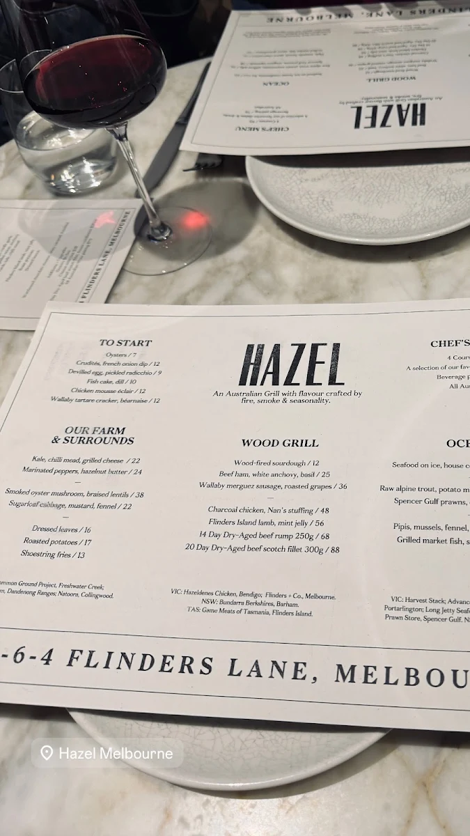 Menu, Hazel