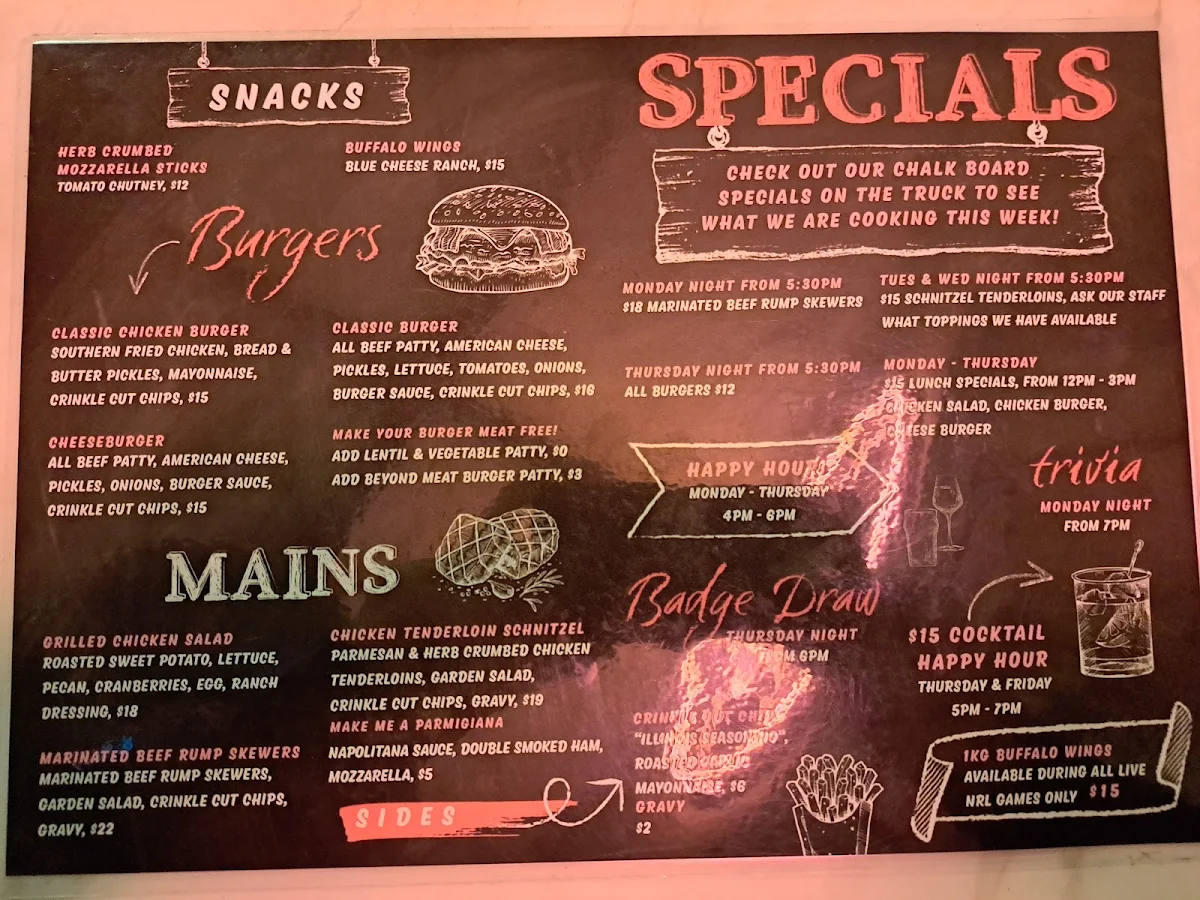 Menu, Illinois Hotel Five Dock