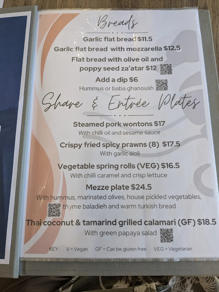 Menu, Portarlington Golf Club Bistro