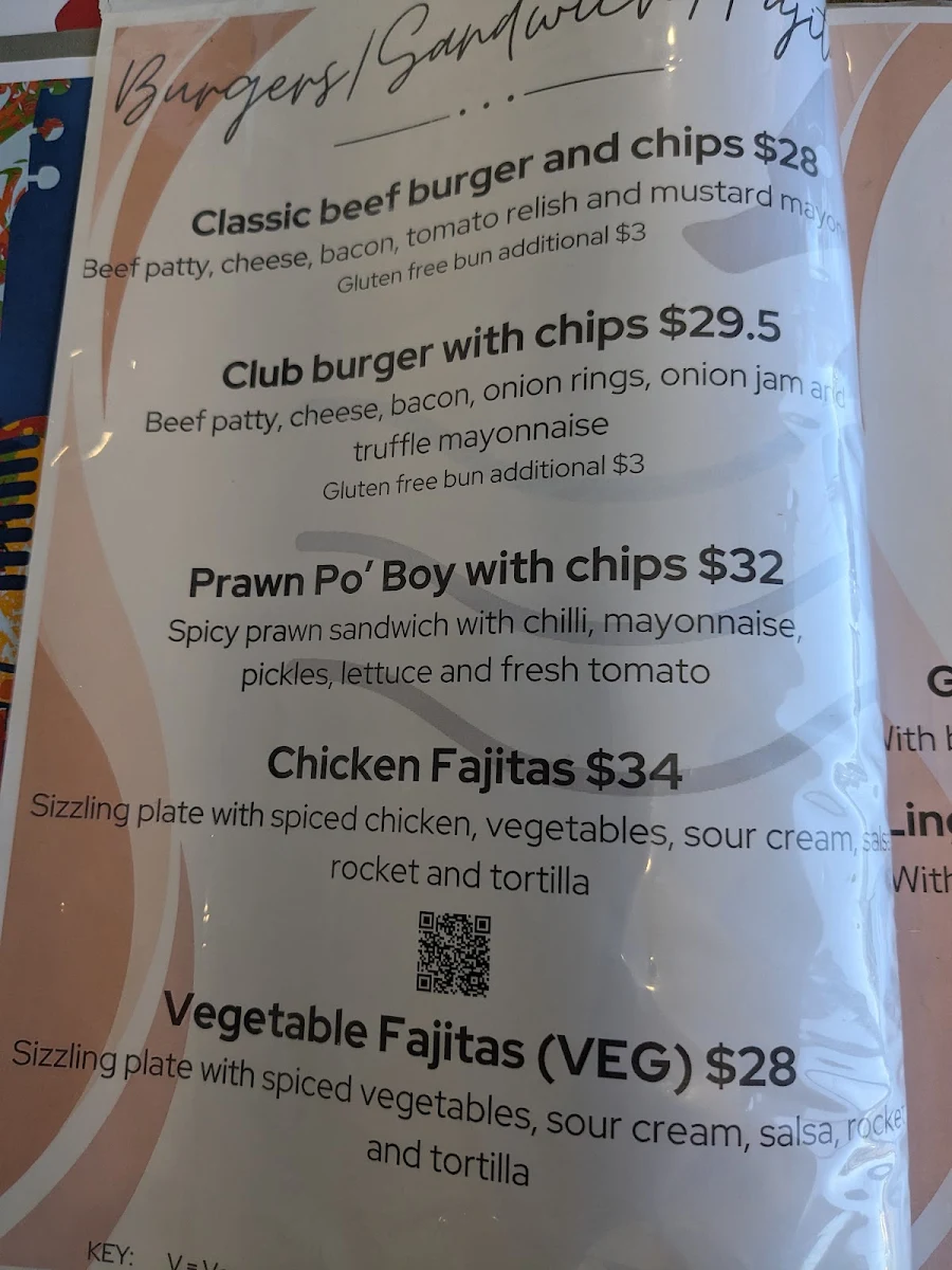 Menu, Portarlington Golf Club Bistro