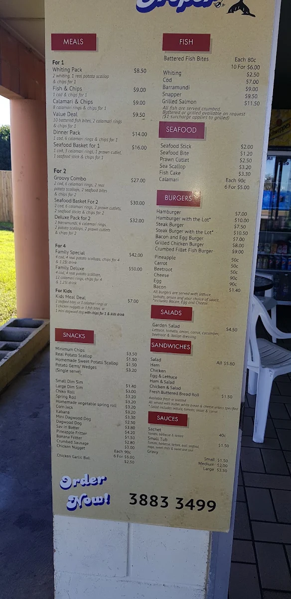 Menu, Groovy Groper