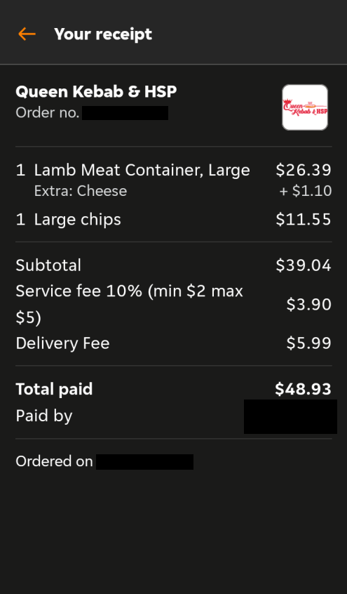 Menu, Queen Kebab and Hsp