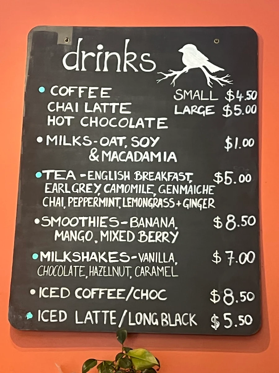 Menu, Sparrows Leura