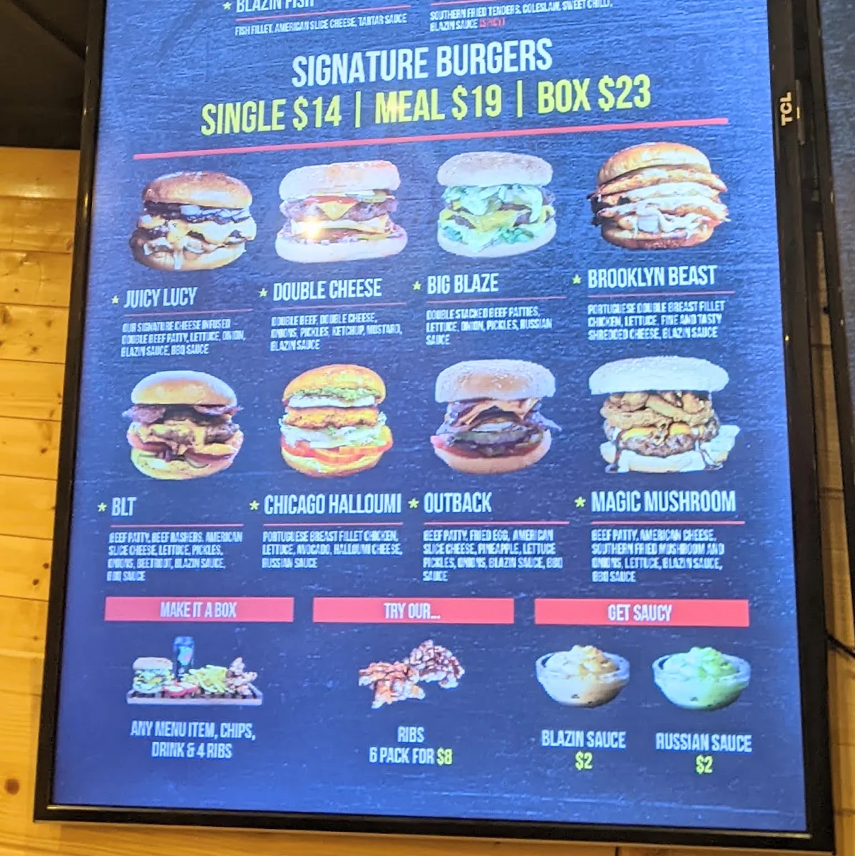 Menu, Blazing Grillz Liverpool