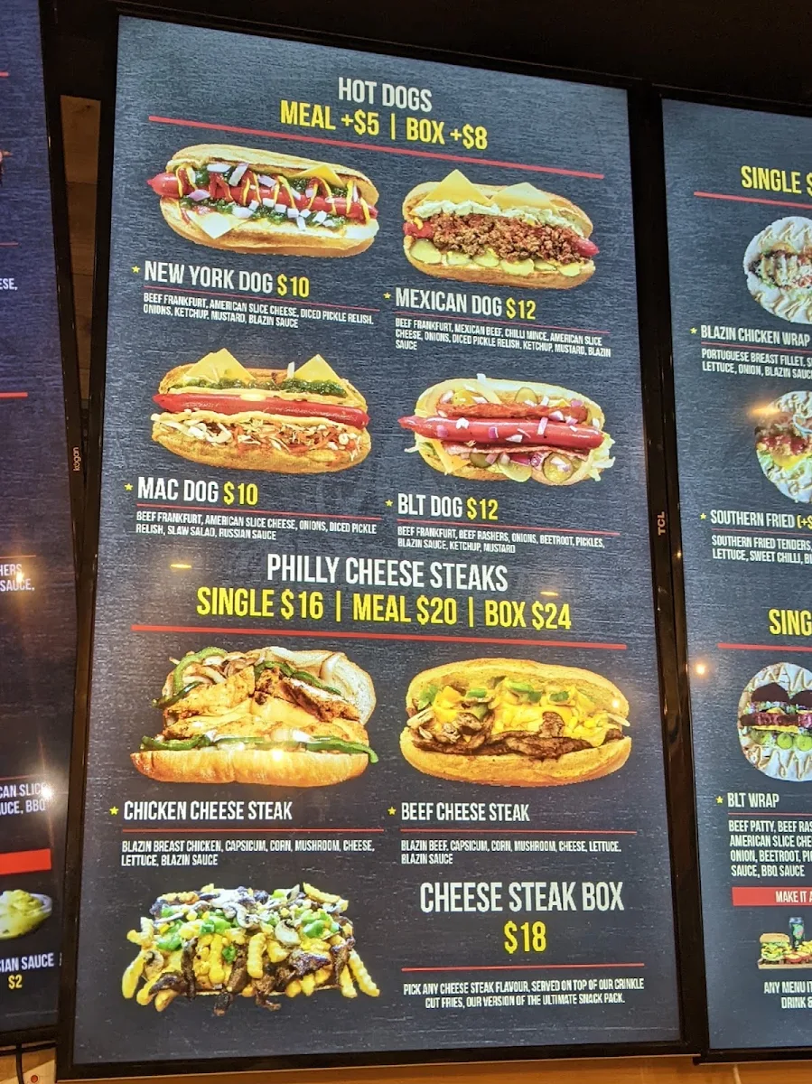 Menu, Blazing Grillz Liverpool