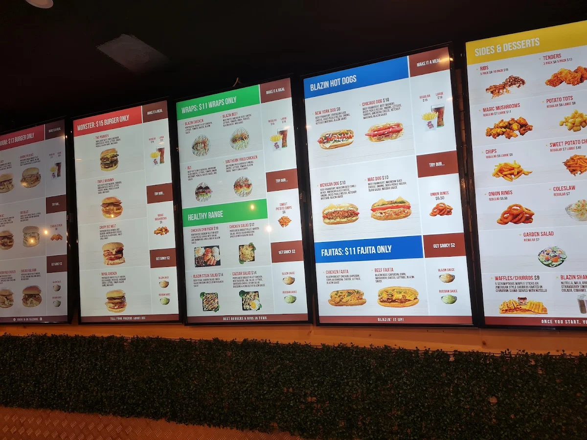 Menu, Blazing Grillz Liverpool
