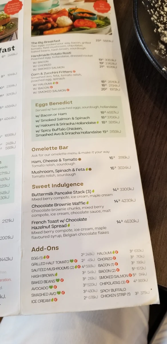 Menu, The Coffee Club Harbour Town Gold Coast