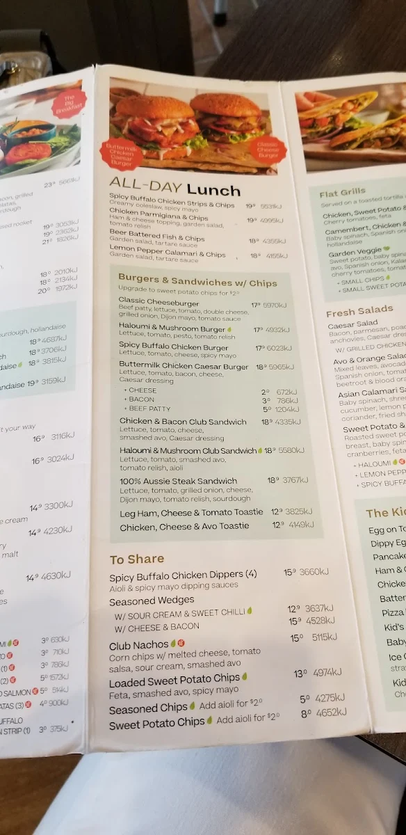 Menu, The Coffee Club Harbour Town Gold Coast