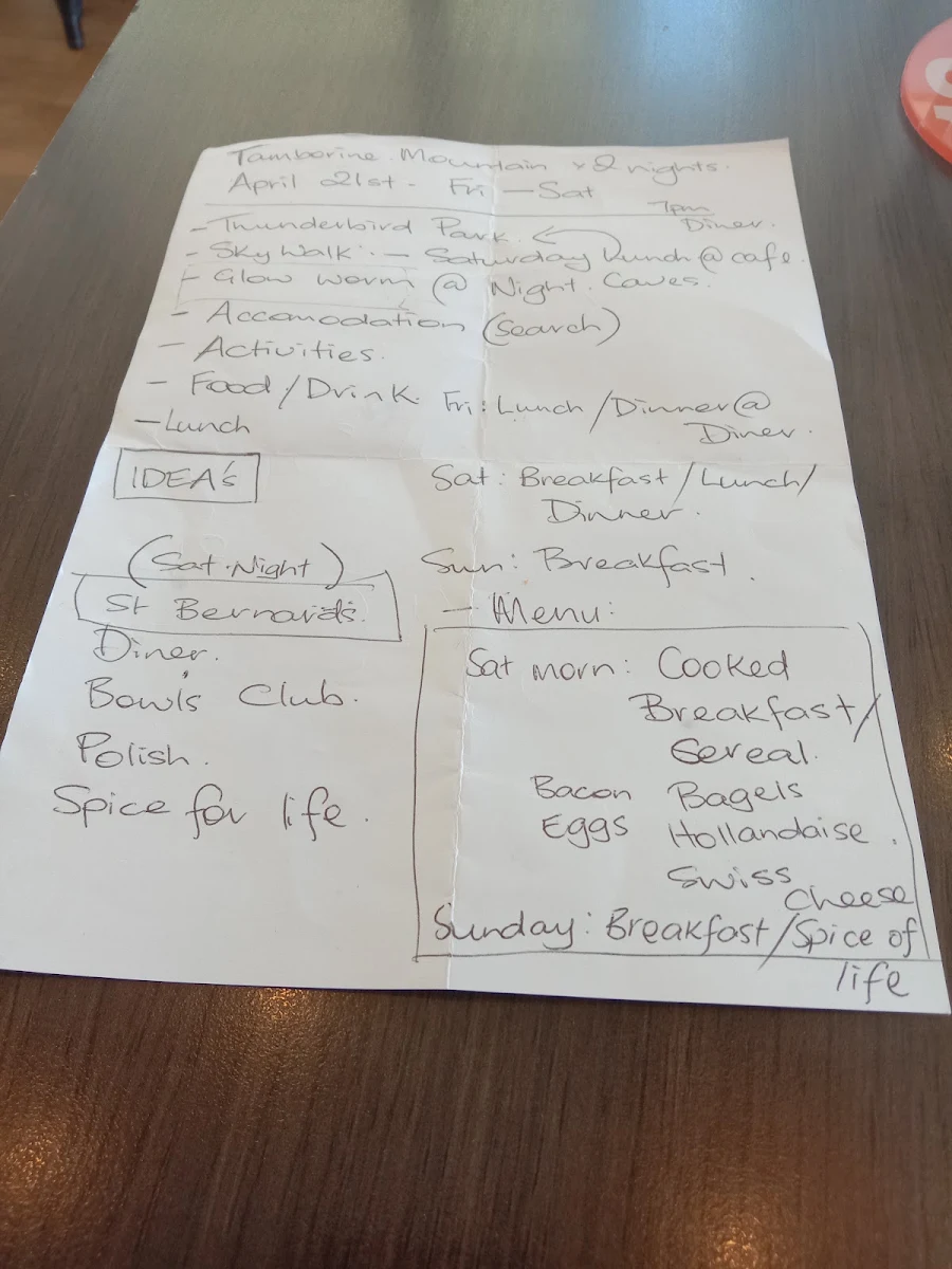 Menu, The Coffee Club Harbour Town Gold Coast