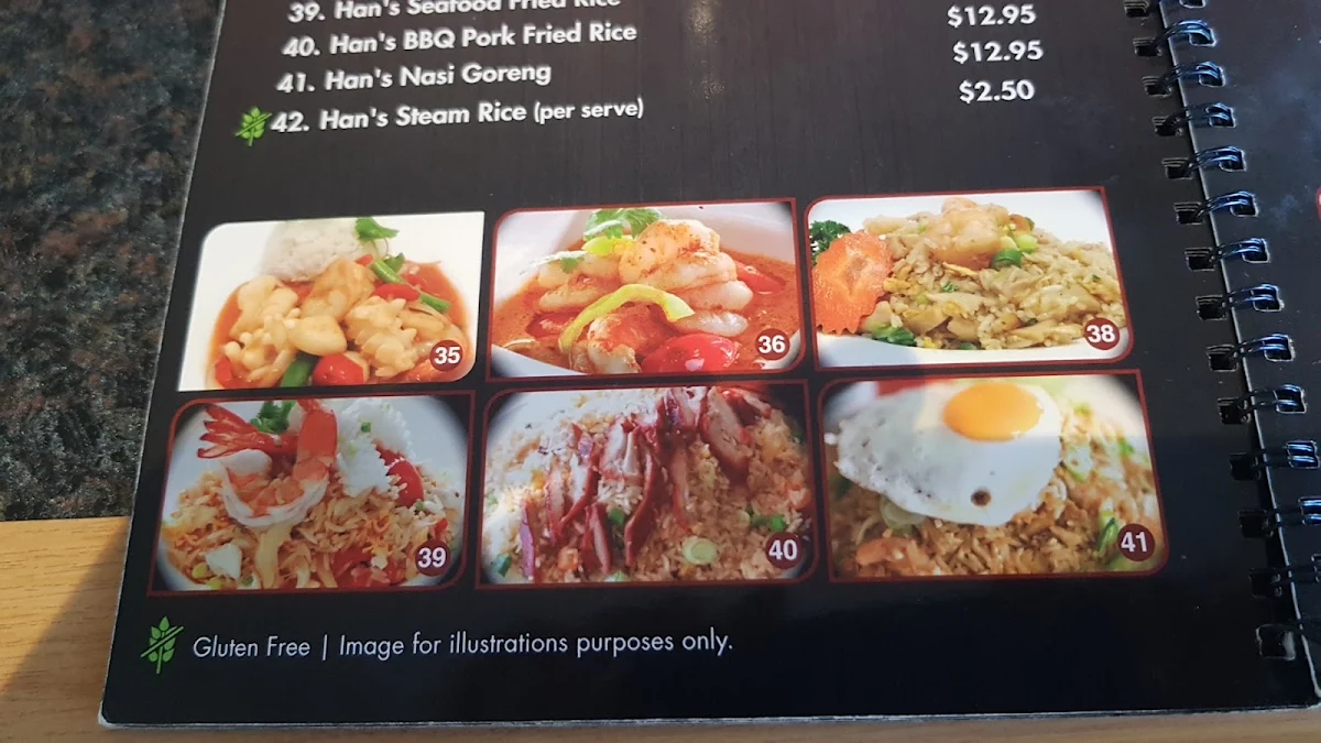 Menu, Han's Cafe Armadale
