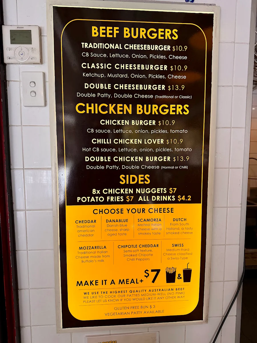 Menu, Cheeseburger Adelaide