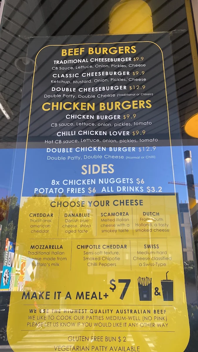 Menu, Cheeseburger Adelaide