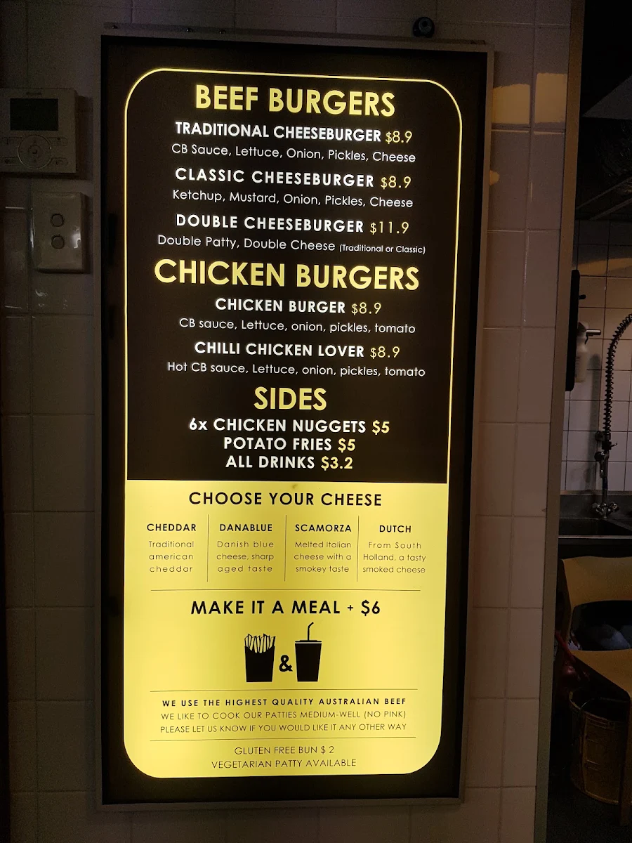 Menu, Cheeseburger Adelaide