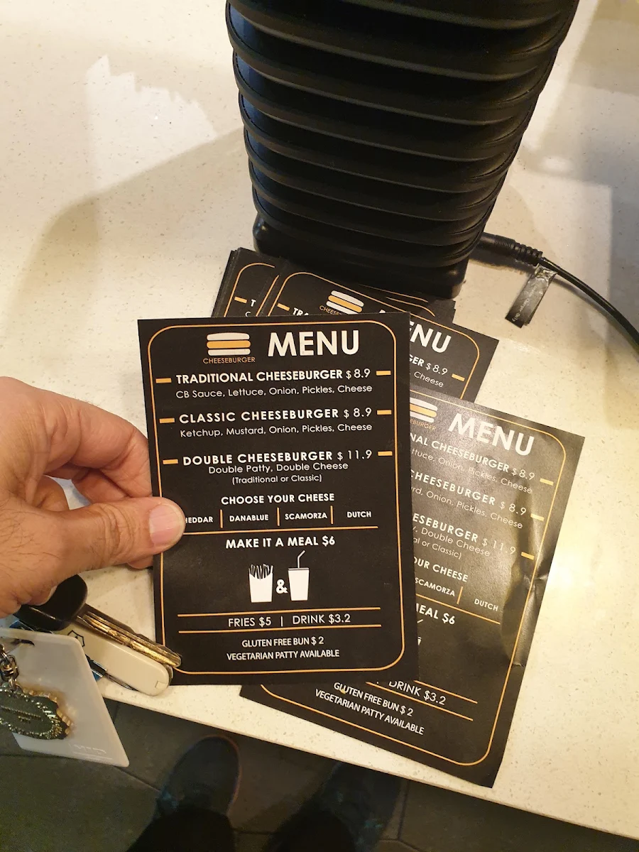 Menu, Cheeseburger Adelaide