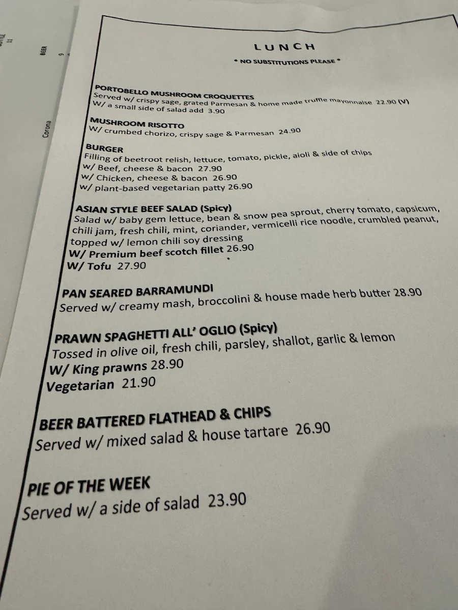 Menu, The Post Office Cafe Moss Vale
