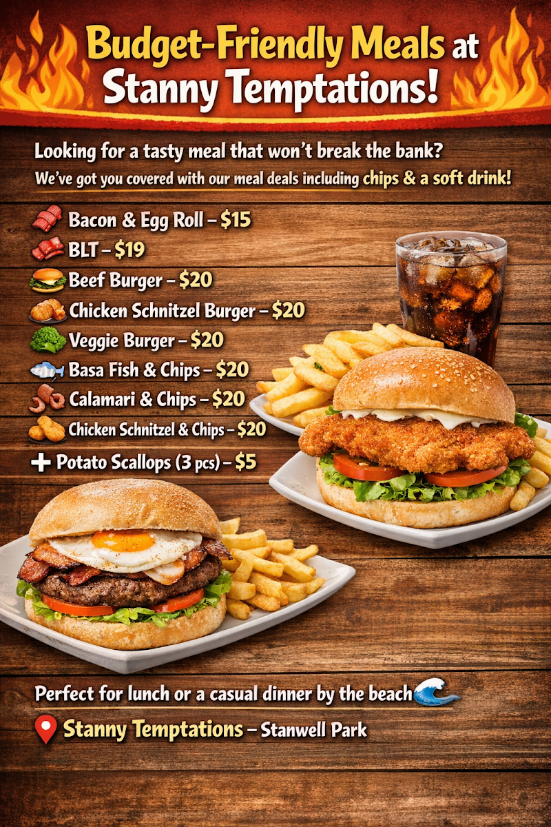 Menu, Stanny Temptations Thai Cafe & Restaurant