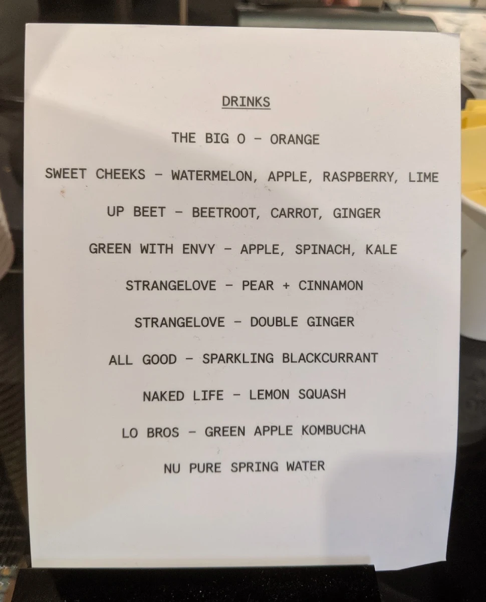 Menu, Binary Cafe