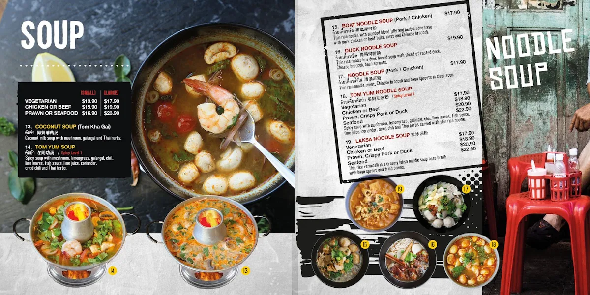 Menu, Thai Thae Penrith