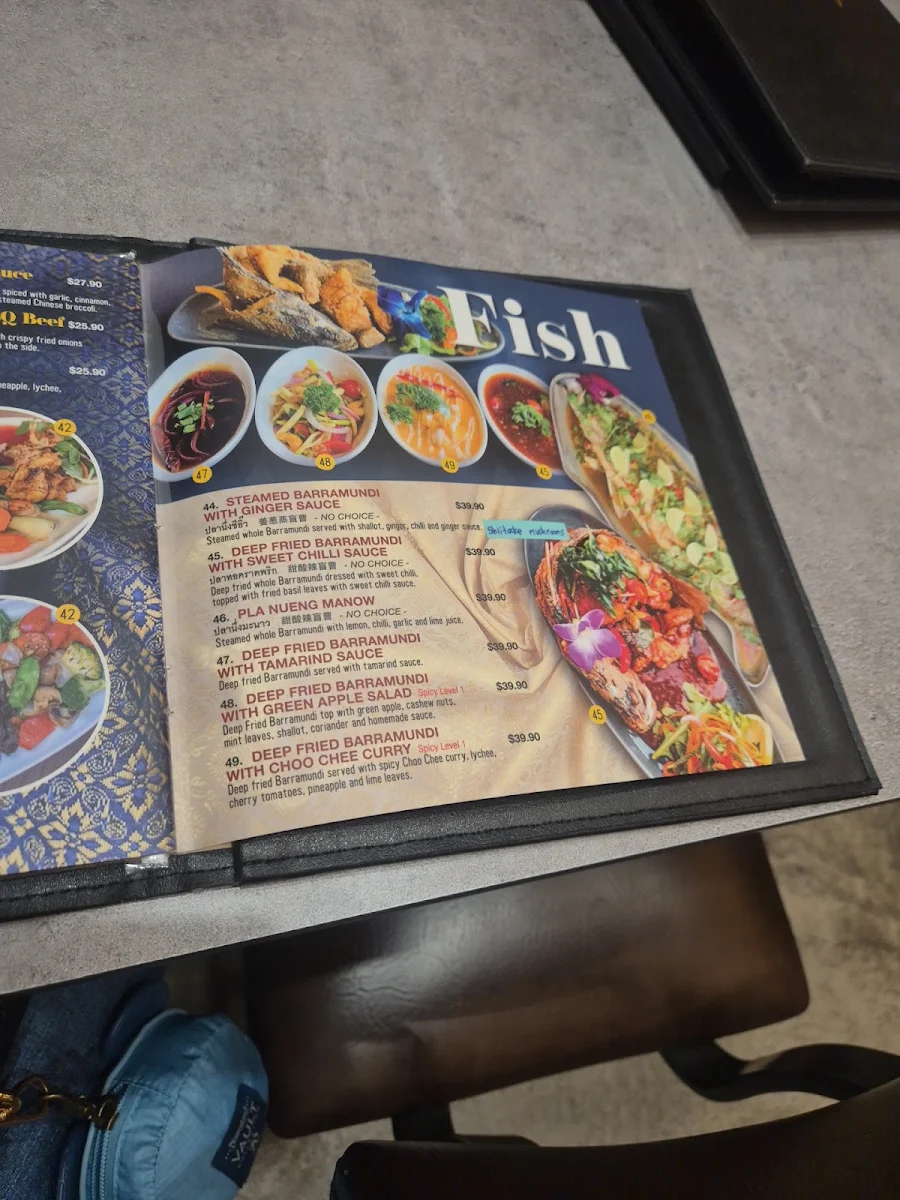 Menu, Thai Thae Penrith