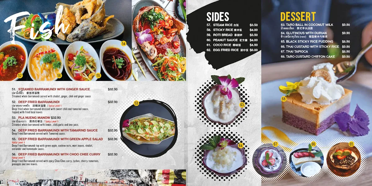 Menu, Thai Thae Penrith