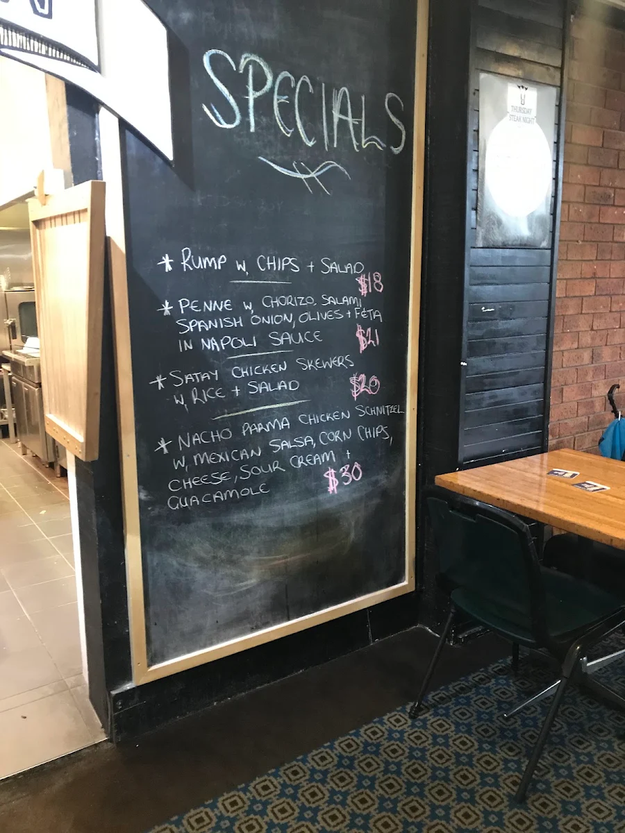 Menu, Avon Valley Inn