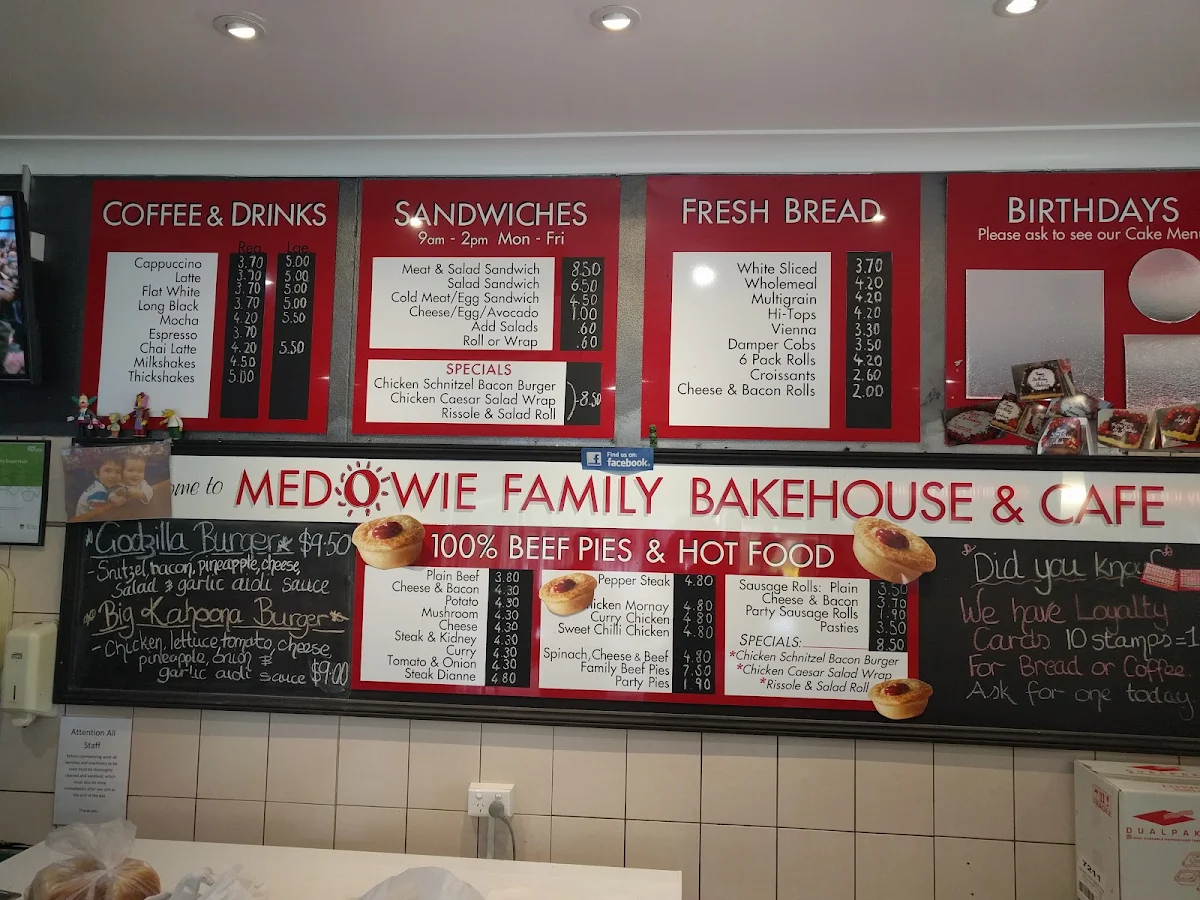 Menu, Medowie Family Bakehouse & Cafe