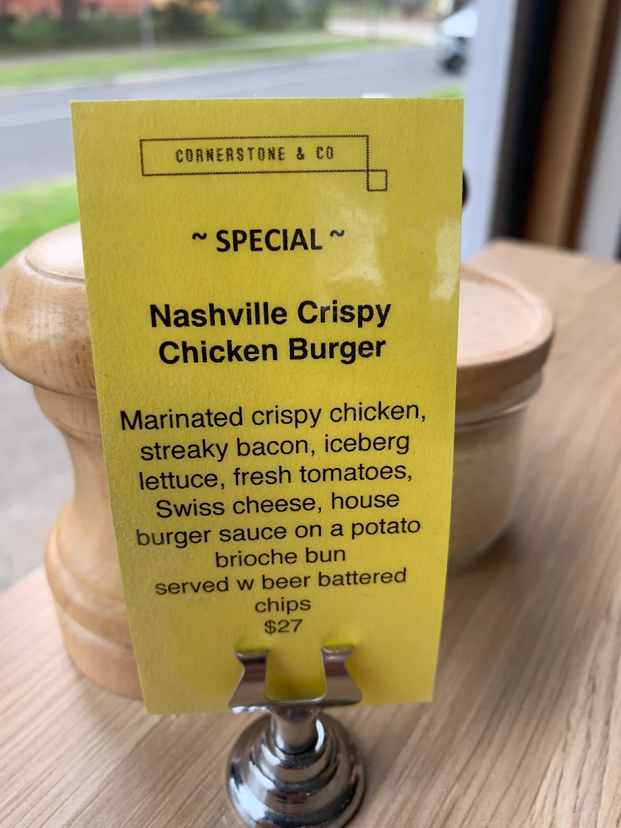 Menu, Cornerstone & Co.