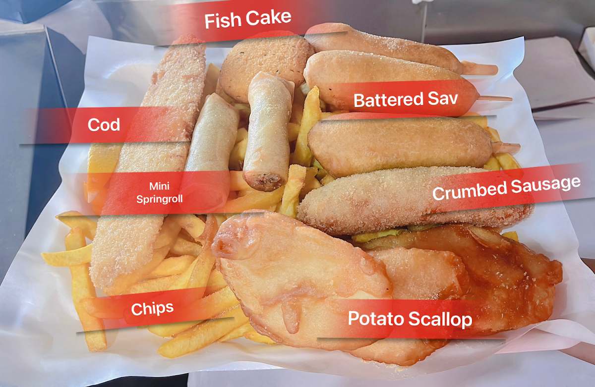 Menu, B&M FISH AND CHIPS