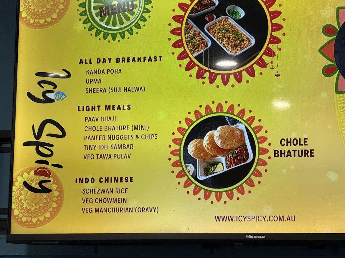 Menu, Icy Spicy Seven Hills